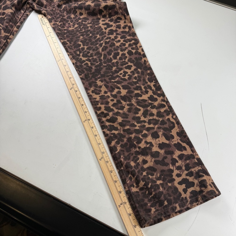 Abercrombie & Fitch Baggy Leopard Print Jeans Curve Love Womens 24 Short  NEW - Picture 8 of 10